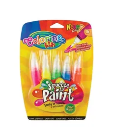 Farby Colorino w tubach z pędzelkiem neonowe 5 kolorów