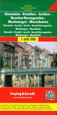 Słowenia Chorwacja Serbia Bośnia i Hercegowina mapa drogowa 1:600 000. Outlet - uszkodzone opakowanie - Outlet