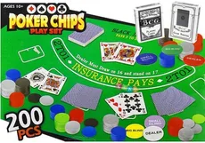 Zestaw do gry w Pokera Mata 200pcs karty żetony
