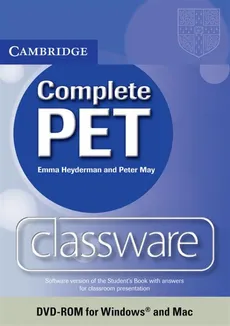 Complete PET Classware DVD - Emma Heyderman, Peter May