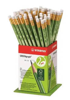 Ołówek Greengraph z gumką display 60 sztuk