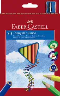 Kredki Faber-Castell Jumbo trójkątne 30 kolorów + temperówka