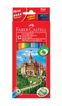 Kredki Faber-Castell Zamek 12 kolorów + temperówka - Outlet