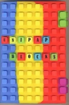Notes silikonowy A5 Unipap Blocks w kratkę 100 kartek niebiesko-żółto-czerwony - Outlet