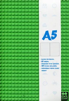 Zeszyt pamiętnik A5 w linie 80 kartek zielony + 100 pixeli - Outlet