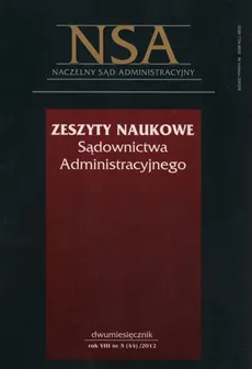 Zeszyty Naukowe Sądownictwa Administracyjnego 5/2012