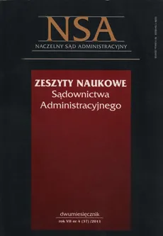 Zeszyty Naukowe Sądownictwa Administracyjnego 4/2011