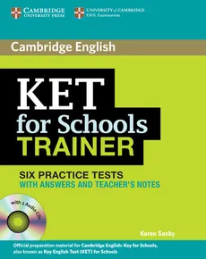 KET for Schools Trainer Practice Tests with answers + 2CD - Outlet - Saxby Karen
