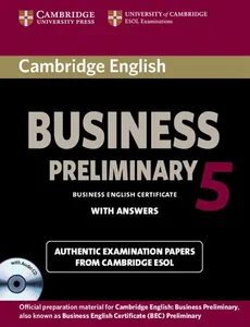 Cambridge English Business 5 Preliminary Self-study Pack Student's Book with Answers and Audio CD - Outlet