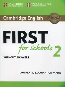 Cambridge English First for Schools 2 Student's Book without answers - Outlet