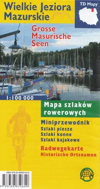 Wielkie Jeziora Mazurskie Mapa szlaków rowerowych 1:100 000