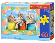 Puzzle Siberian Kittens in  Flowerpots 60