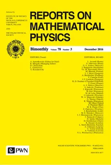 Reports on Mathematical Physics 78/3 2016 Kraj