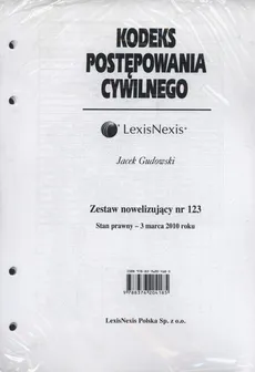 Kodeks Postępowania Cywilnego Zestaw nowelizujący nr 123 - Jacek Gudowski