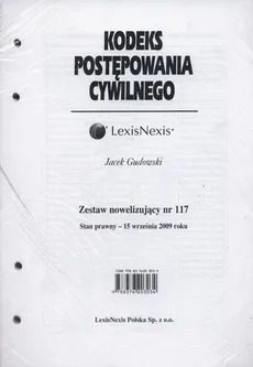 Kodeks Postępowania Cywilnego Zestaw nowelizujący nr 117 - Jacek Gudowski