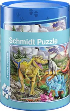 Puzzle 100 Skarbonka Dinozaury