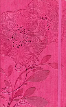 Notes Ivory A5 Duży kwiat różowy linia