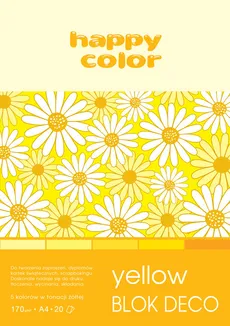 Blok Deco Yellow A4, 5 kolorów tonacja żółta 5 sztuk