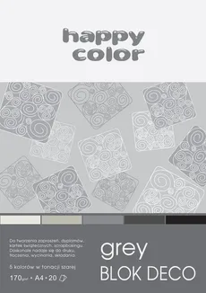 Blok Deco Grey A4 5 kolorów tonacja szara 5 sztuk