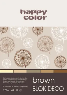 Blok Deco Brown A4, 5 kolorów tonacja brązowa 5 sztuk
