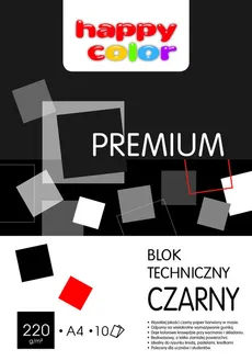 Blok techniczny Premium czarny A4 10 arkuszy 20 sztuk