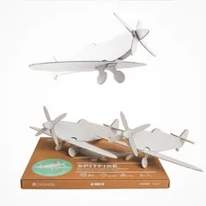 Spitfire - dwa białe samoloty z tektury do składania DIY