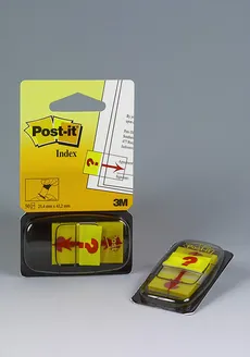 Zakładki indeksujące POST-IT z nadrukiem „znak zapytania” (680-32R), PP, 25x43mm, 50 kart.
