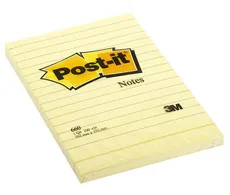 Bloczek samoprzylepny POST-IT w linie 102x152mm 100 kartek żółty