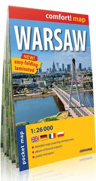 Warszawa (Warsaw) comfort! map laminowany plan kieszonkowy