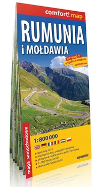 Rumunia i Mołdawia Mapa samochodowa 1:800 000  laminowana