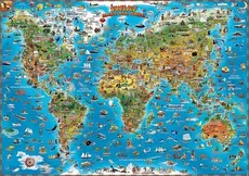 Świat mapa dla dzieci Listwa - Outlet