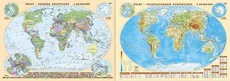 Świat mapa dwustonna fizyczno-polityczna - podkładka na biurko