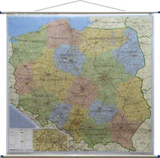 Polska mapa ścienna administracyjno-drogowa 1:500 000