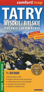 Tatry Wysokie i Bielskie Polskie i Słowackie mapa turystyczna 1:30 000