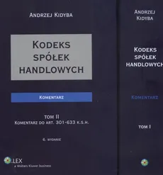 Kodeks spółek handlowych  Komentarz Tom 1 - 2 - Andrzej Kidyba