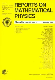 Reports on Mathematical Physics 62/3