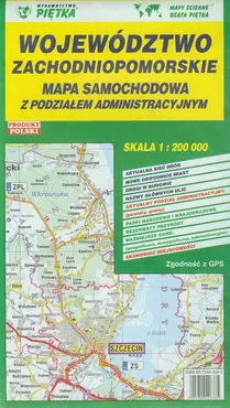 Województwo zachodniopomorskie mapa samochodowa 1:200 000