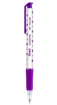 Długopis w gwiazdki Superfine Automat fioletowy 30 sztuk