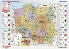 Podkład z mapą Polski na tekturce z kieszonką