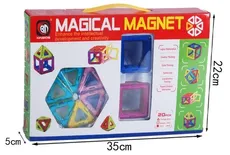 Kolorowe klocki magnetyczne magical magnet 20 sztuk