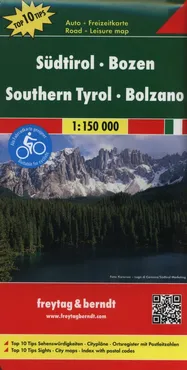 Tyrol Południowy Bolzano Trentino  mapa samochodowa 1:150 000