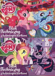 Blok techniczny A4 My Little Pony z kolorowymi kartkami 10 kartek 10 sztuk mix