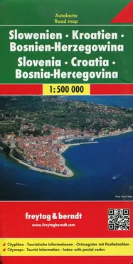 Słowenia Chorwacja Bośnia Mapa 1:500 000