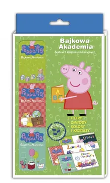 Peppa Pig Bajkowa Akademia Tom 1 Litery, zawody, kolory i kształty - Outlet