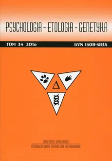 Psychologia Etologia Genetyka Tom 34/2016