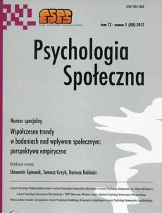 Psychologia Społeczna tom 12 nr 1 (40) 2017 - Outlet