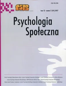 Psychologia Społeczna tom 12 nr 2 (41) 2017 - Outlet