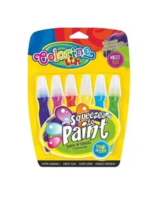 Farby w tubach z pędzelkiem Colorino Kids Squeeze to paint 6 kolorów