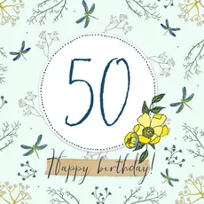 Karnet Swarovski kwadrat Urodziny 50