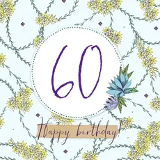 Karnet Swarovski kwadrat Urodziny 60
